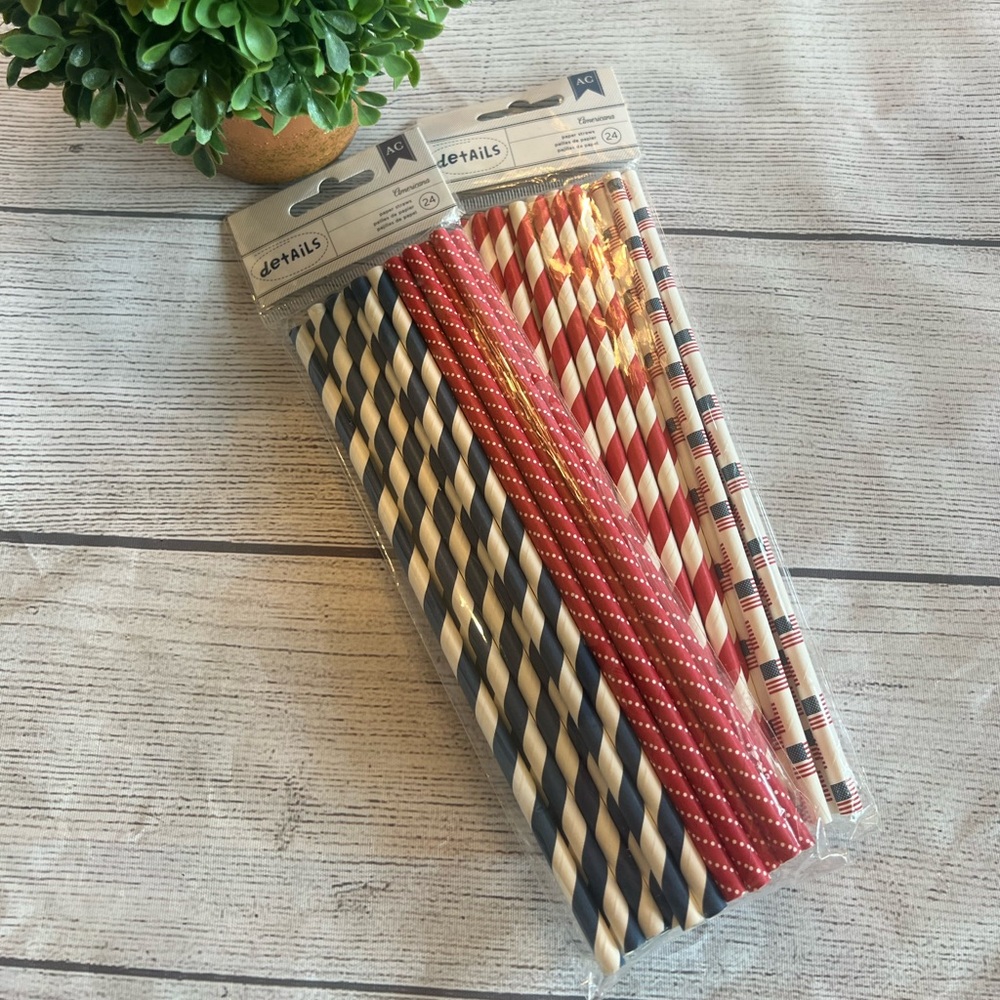 Tail Red and Blue Disposable Tableware Straws 2 - sets